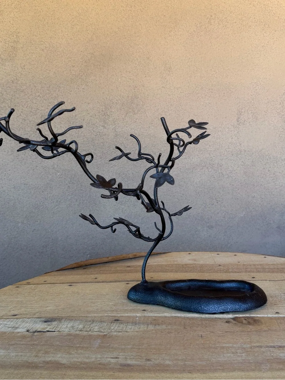 Antique Bronze Jewelry Tree Organizer Tray Earrings Necklace Storage Display
